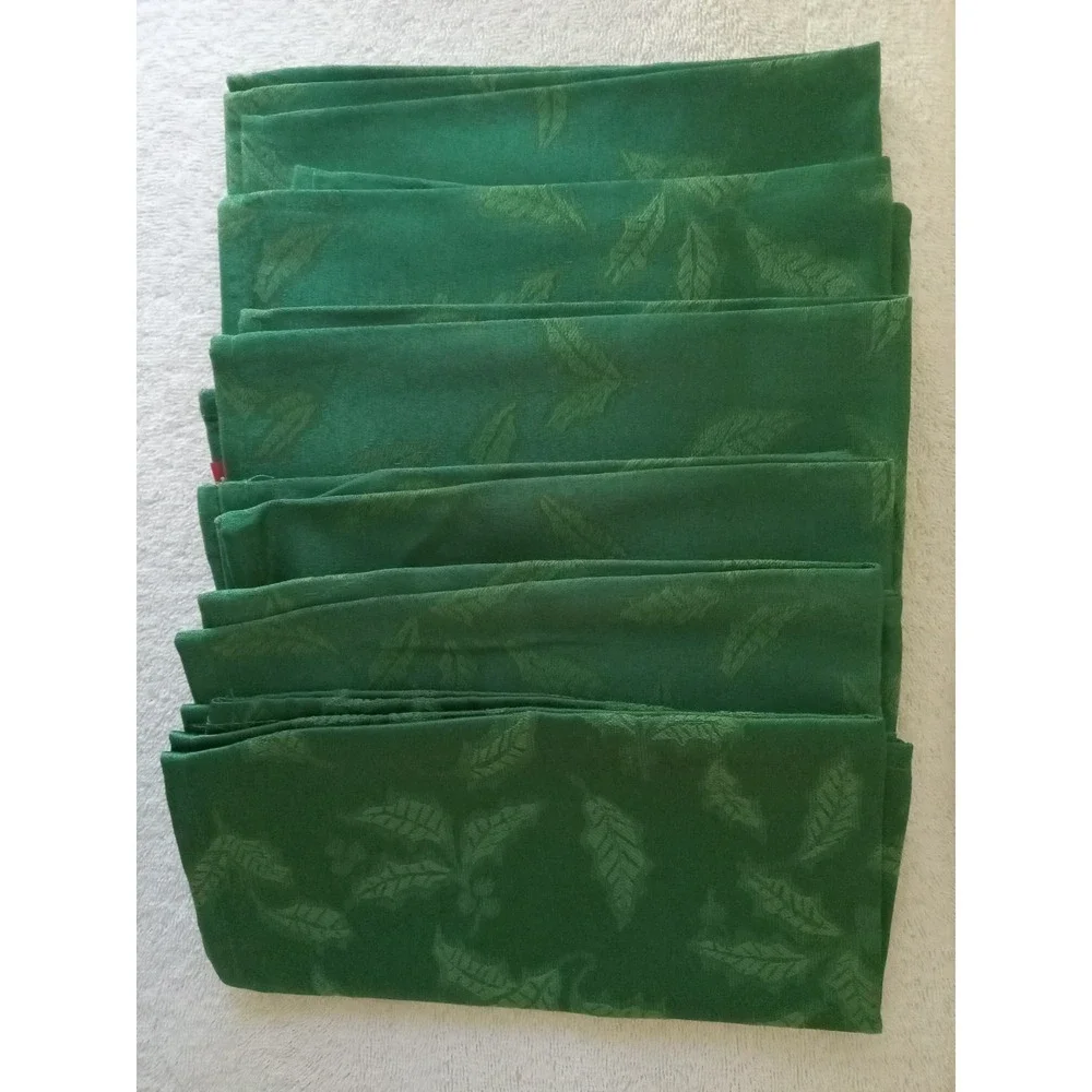 Lenox Green Holly Damask Set of 6 Napkins 18